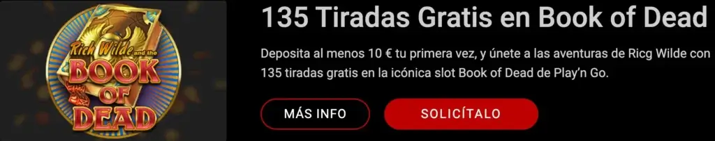 Bono de giros para Book of Dead en Lordping