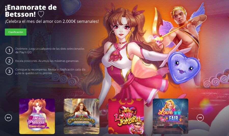 2000 euros semanales en Betsson por San ValentÃn