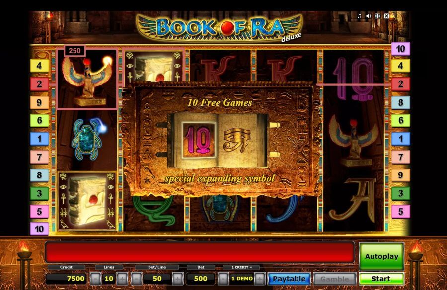 Giros gratis en Book of Ra Deluxe