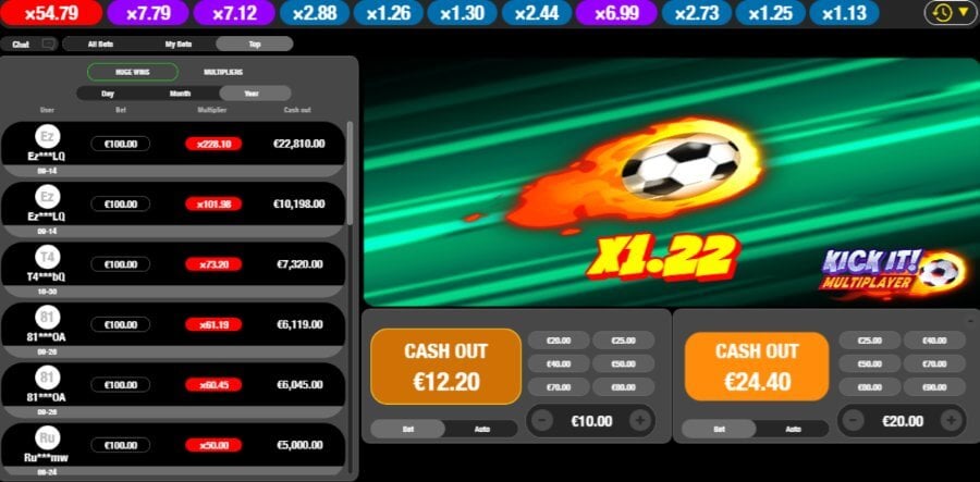 Juego de casino Kick it! Multiplayer