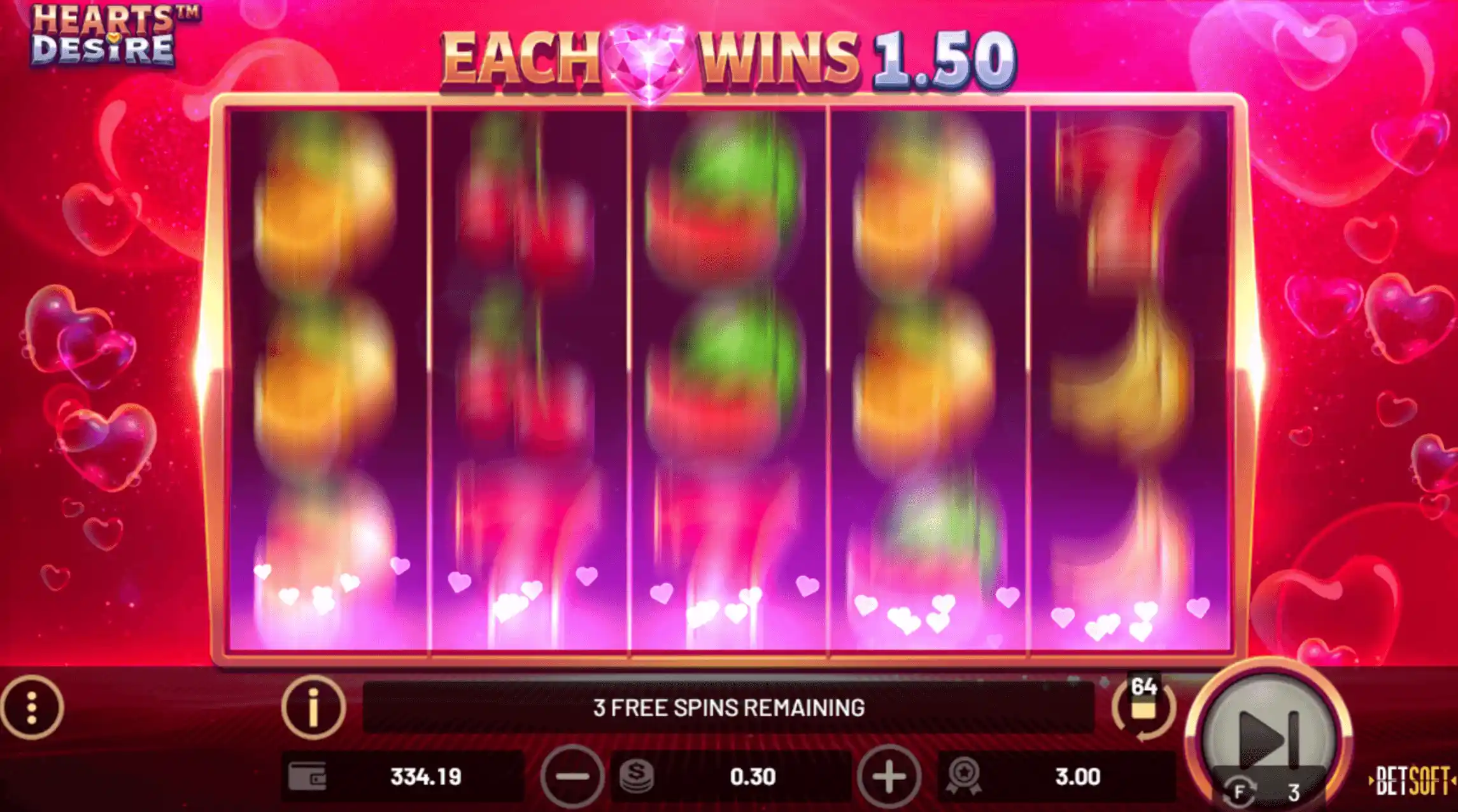 bono de tiradas gratis para slot Hearts Desire