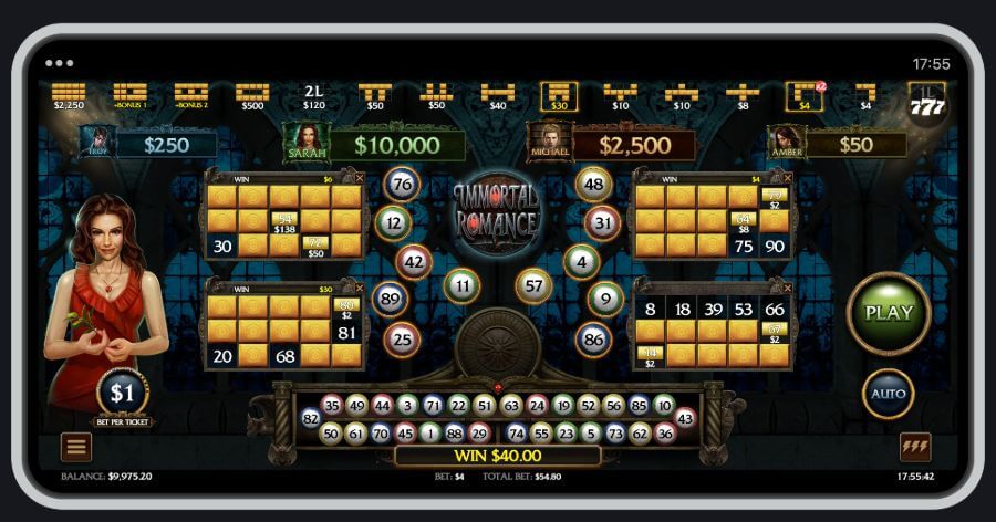 juega a Immortal Romance Video Bingo online