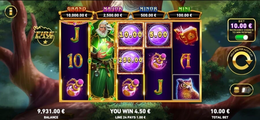 Juego de casino Mega Fire Blaze: 3 Wizards