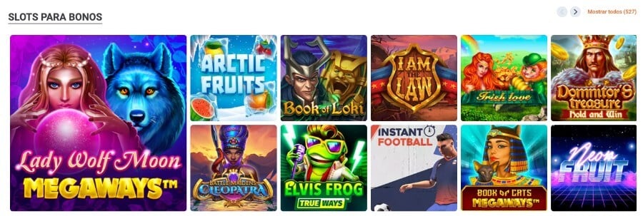 Catálogo de juegos de TonyBet casino online