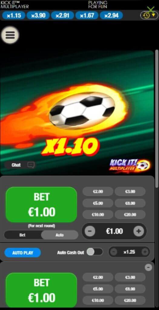 crash game Kick it! Multiplayer casino onlien