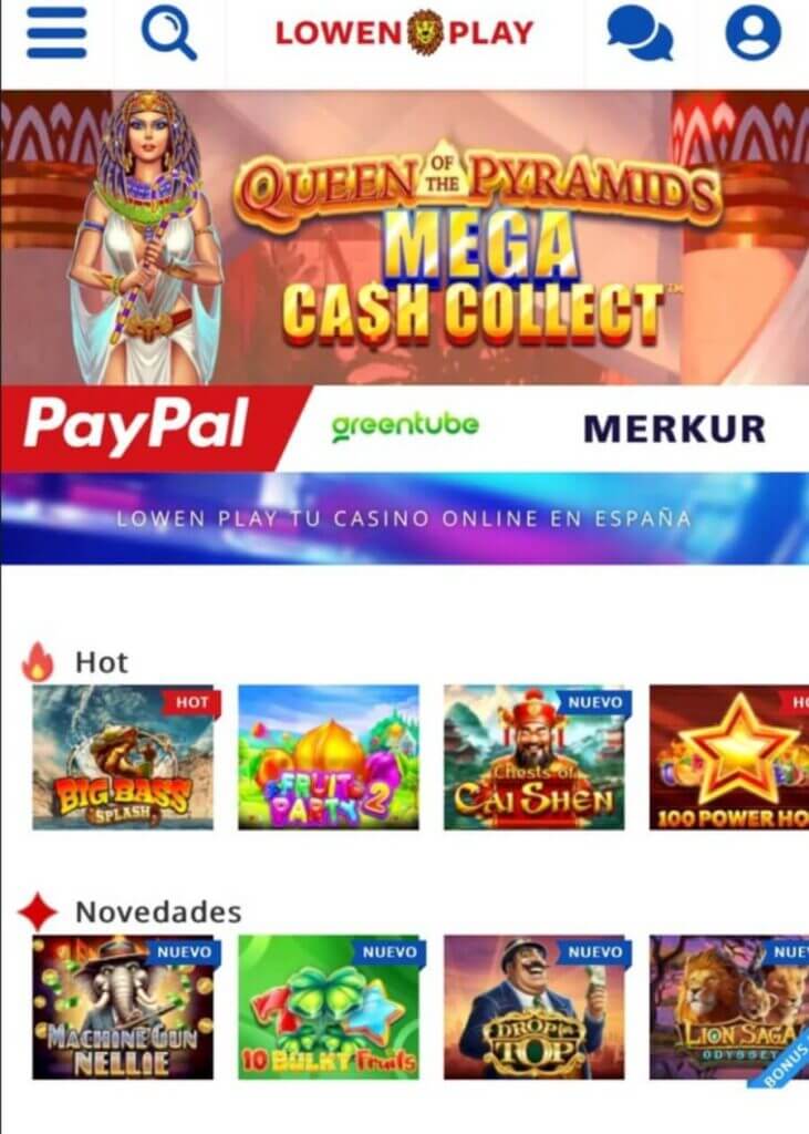 Retirar dinero real en Lowen Play Casino online