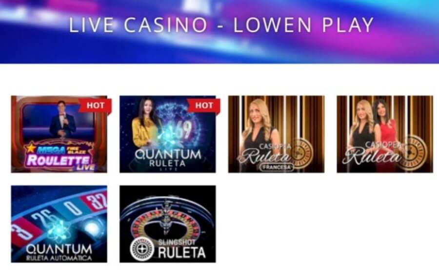 Jugar a mesas de ruleta en vivo en Lowen Play