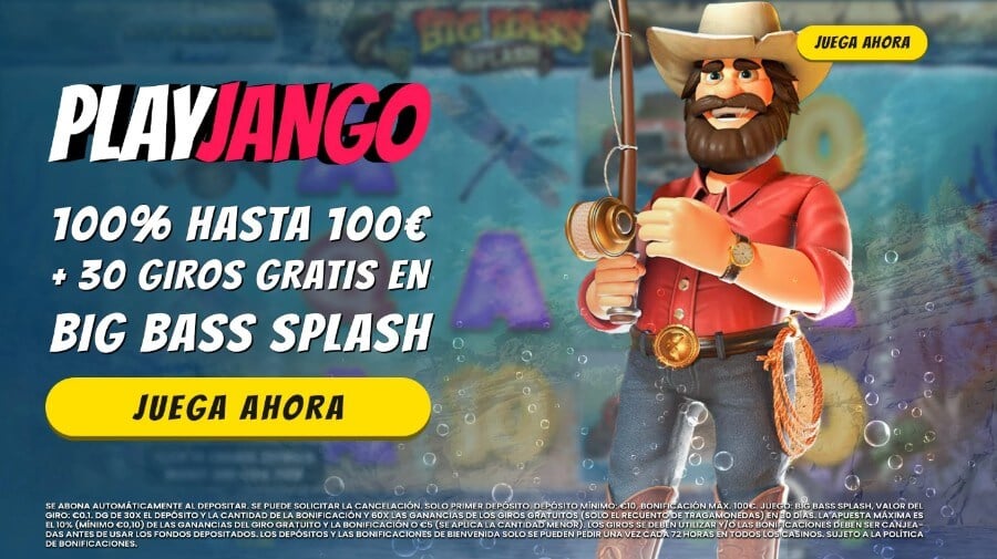 100% hasta 100 euros y 30 giros gratis en Playjango Casino