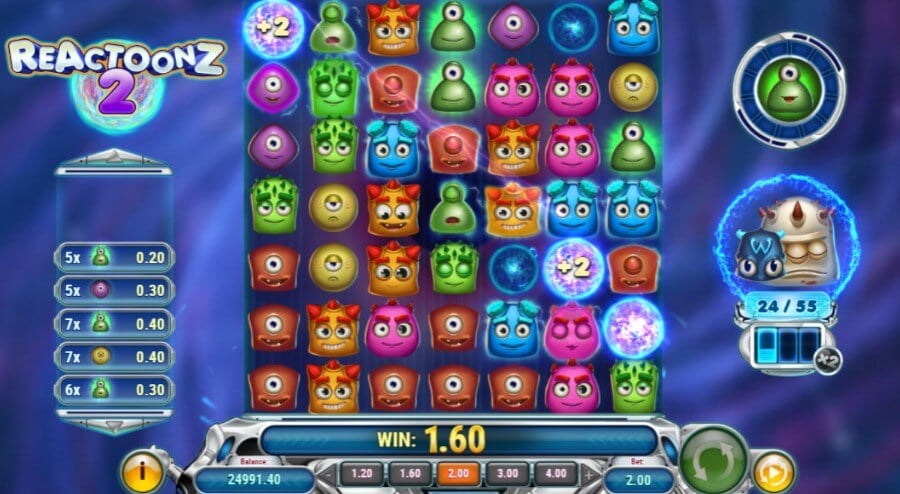 tragaperras Reactoonz 2 en casinos online