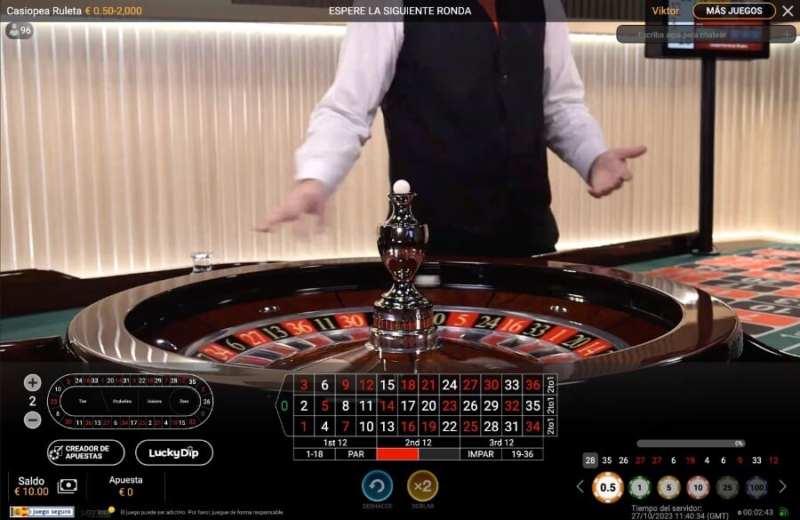 Casino en vivo ruleta casiopea