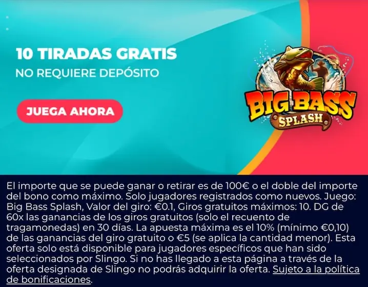 jugar a Slingo casino con 10 giros gratis