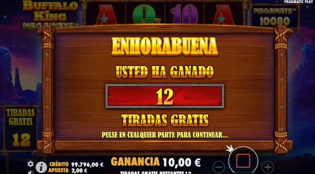 Tiradas gratis en Buffalo King Megaways