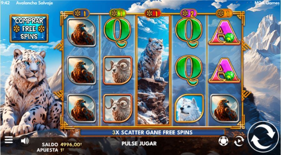 comprar giros gratis en tragaperras Avalancha Salvaje