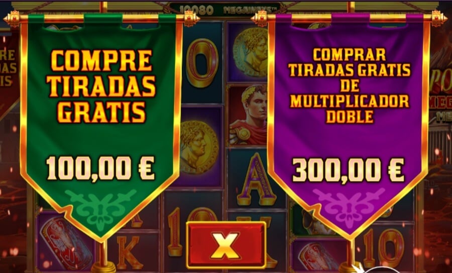 comprar tiradas gratis en la slot Pompeii Megareels Megaways