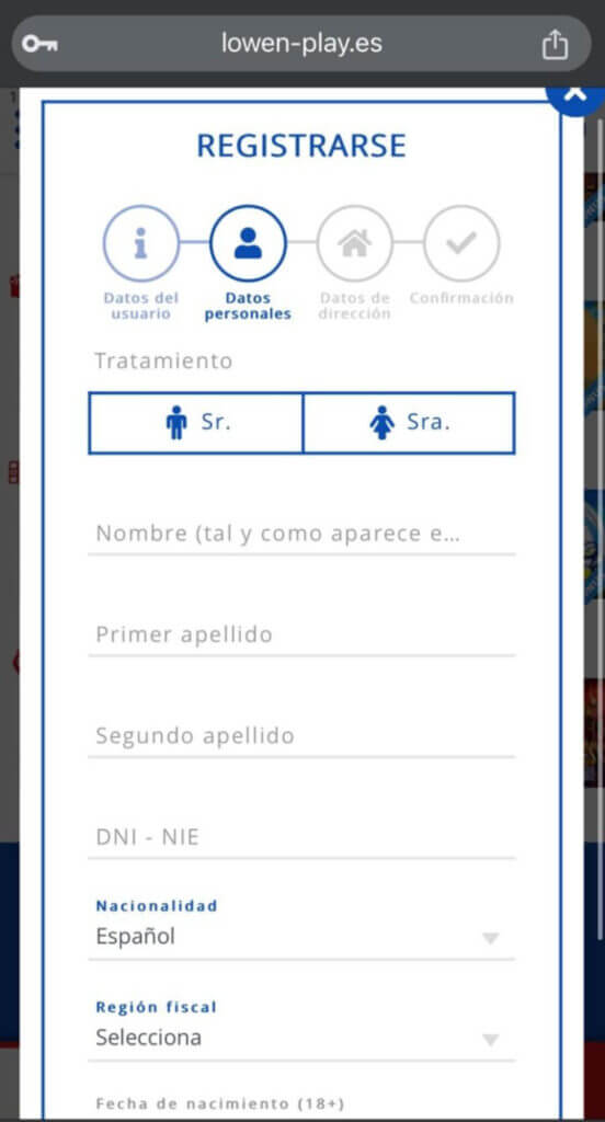 cómo registrarse en Lowen Play casino paso a paso