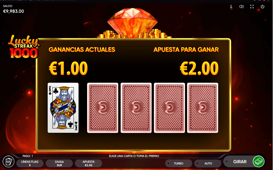 doble nada Lucky Streak 1000