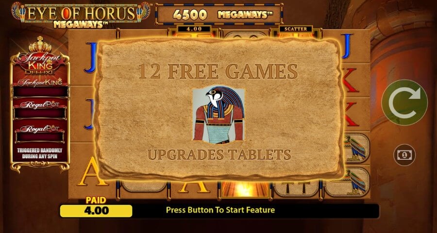 Eye of Horus Jackpot King giros gratis