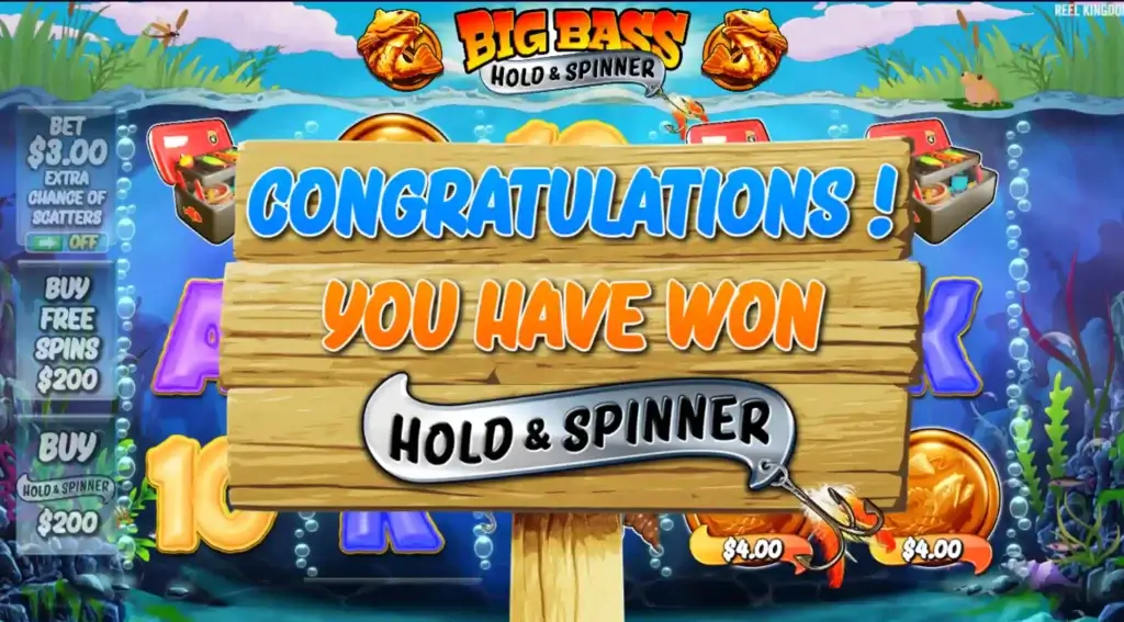 Funciones especiales en Big Bass Hold and Spinner
