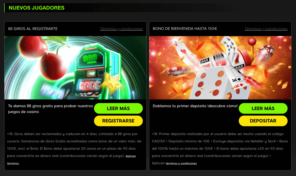 Bonos y promociones 888casino