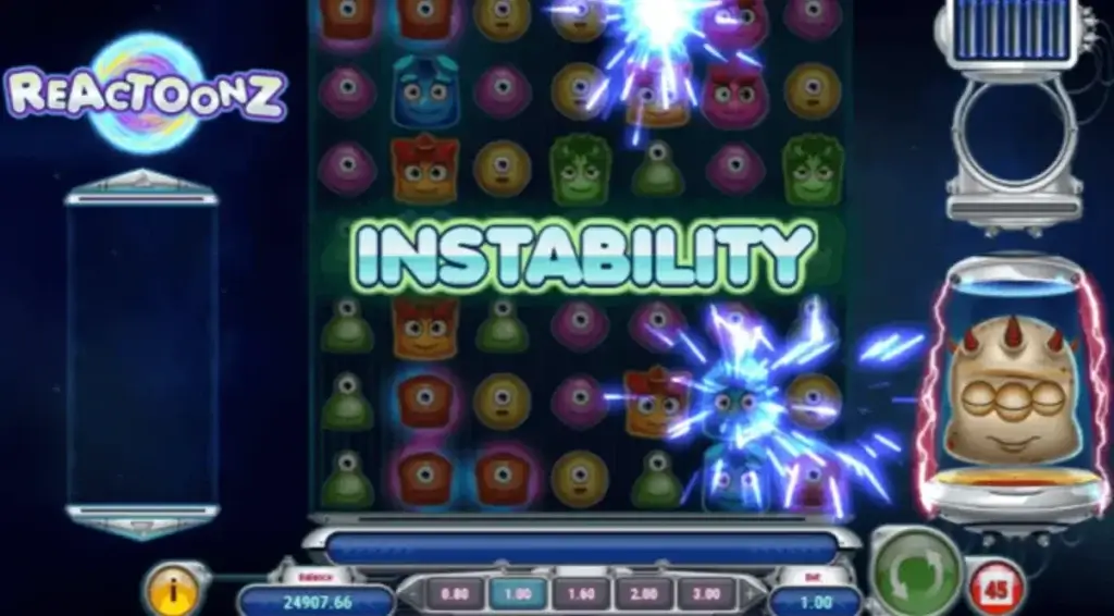 Función Instability Reactoonz slot
