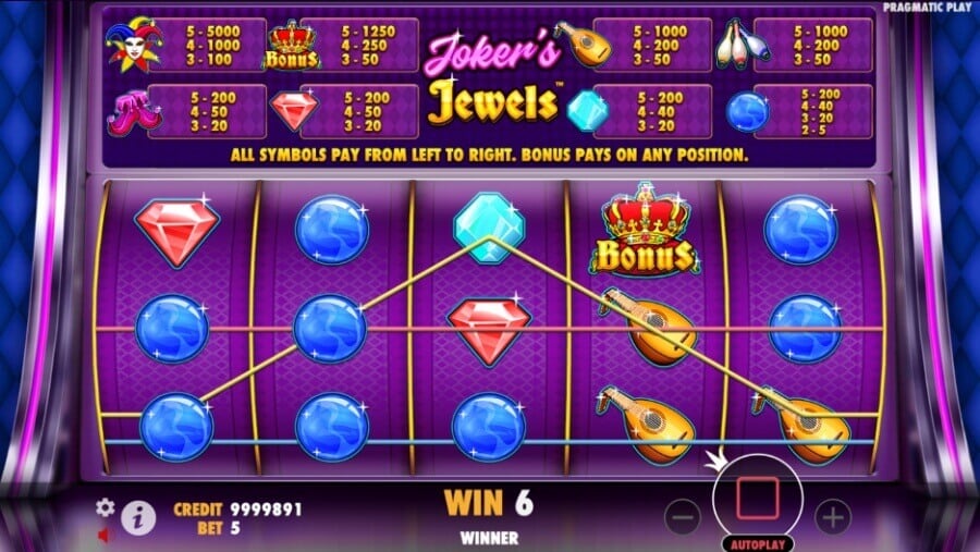 Top 5 slots clásicas - Joker's Jewel