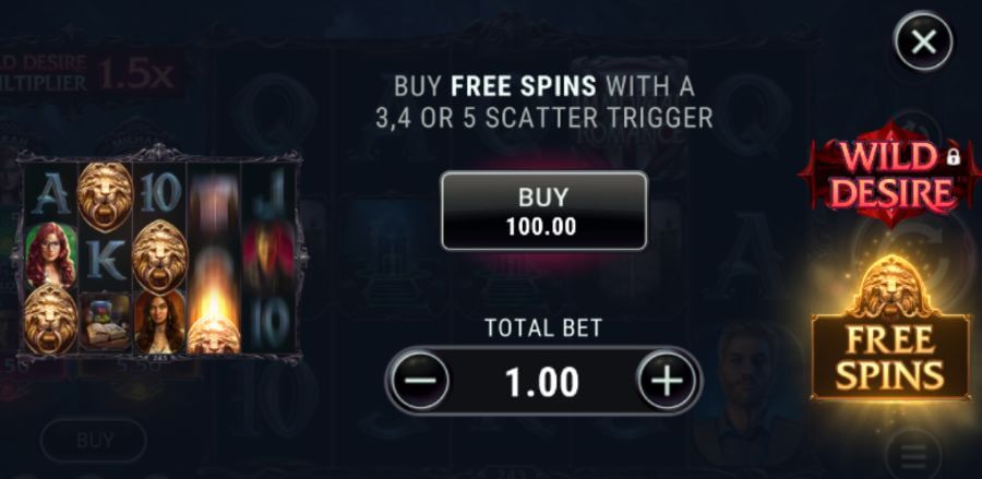 tiradas gratis en la slot Immortal Romance II
