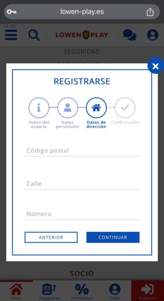 cómo registrar una cuenta en Lowen Play