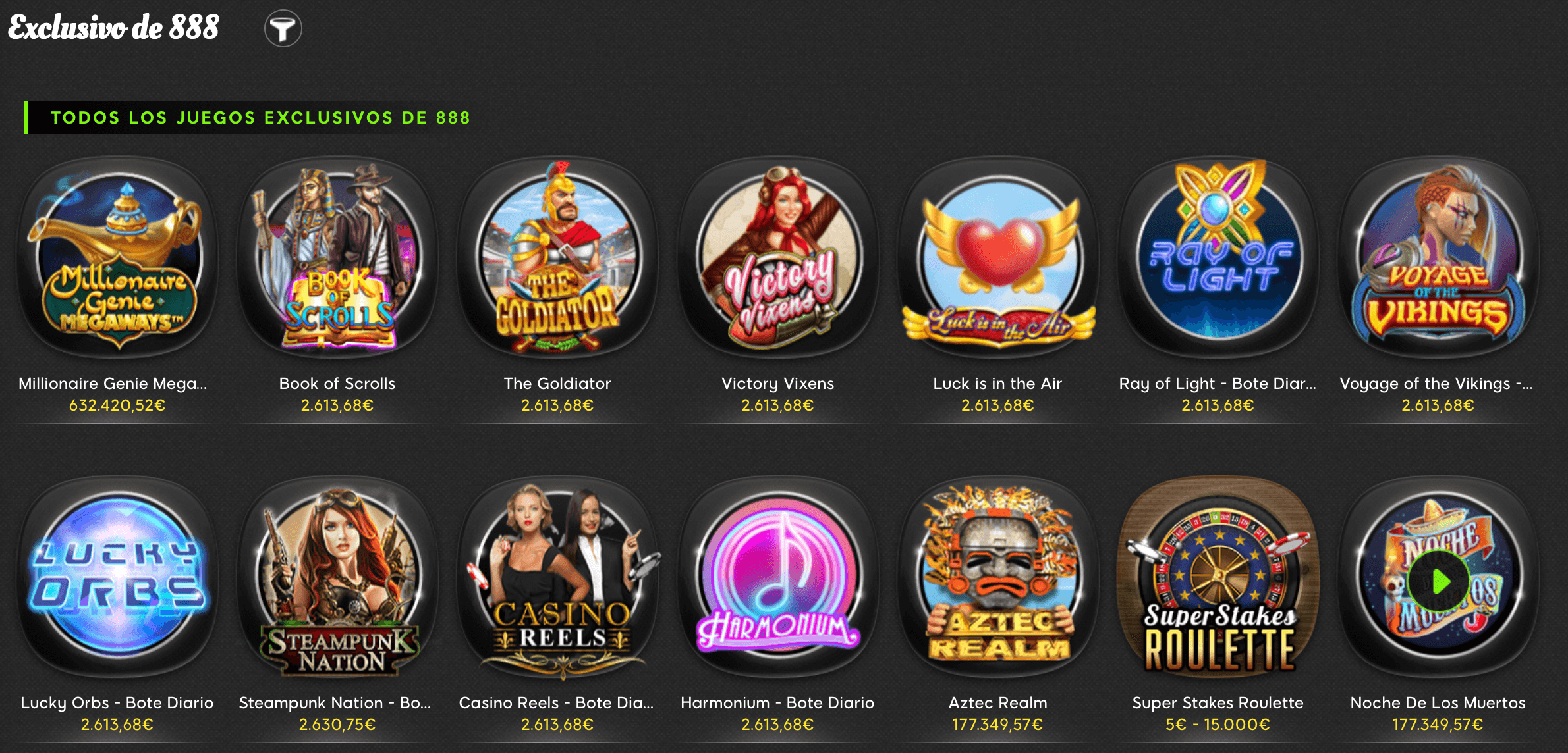 casinos con juegos de 888 Gaming