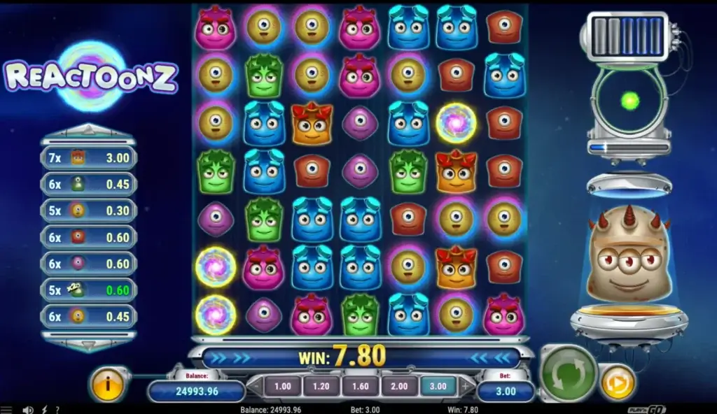 Tragaperras Reactoonz cómo jugar