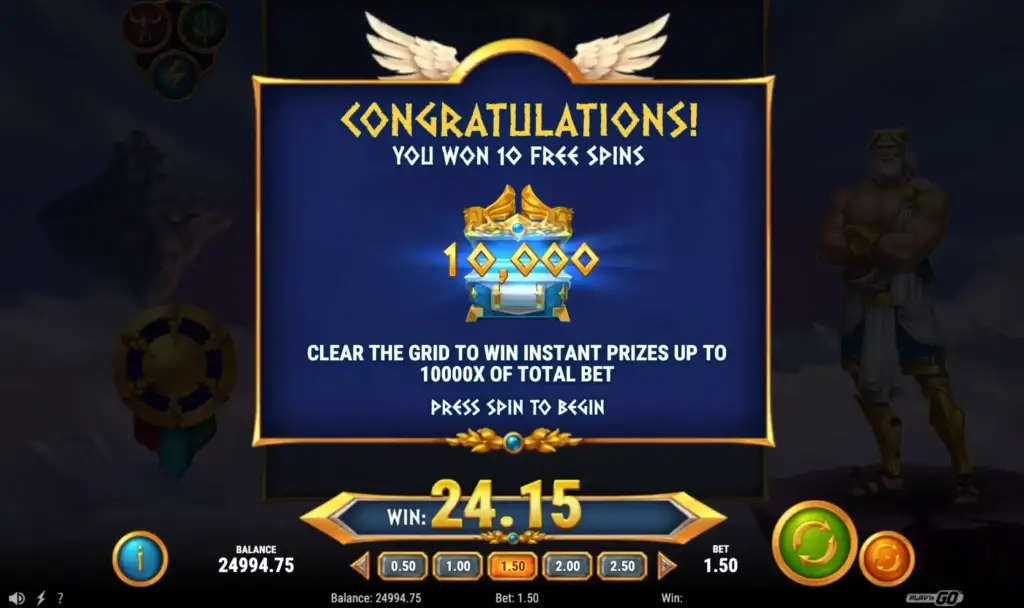 Tiradas gratis Rise of Olympus Origins